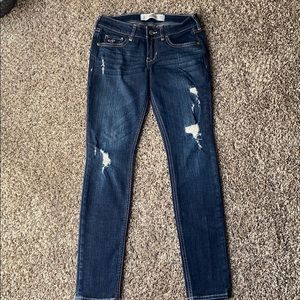 Hollister Super Skinny Ripped Dark Wash Denim